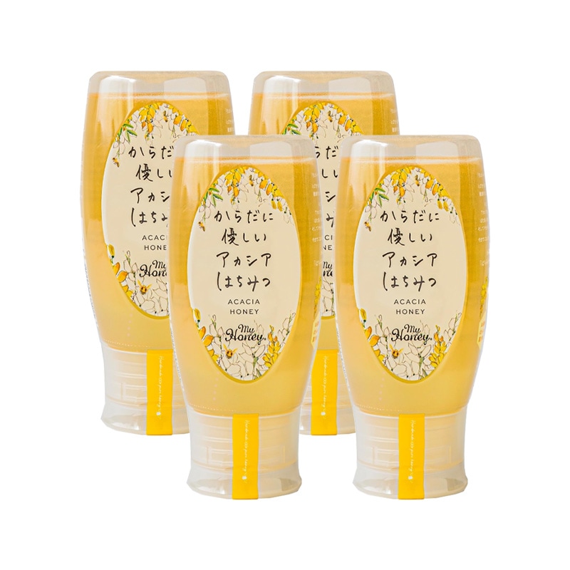 からだに優しいアカシアはちみつ 500g 4本セット アカシアハニー チューブボトル 生はちみつ 蜂蜜