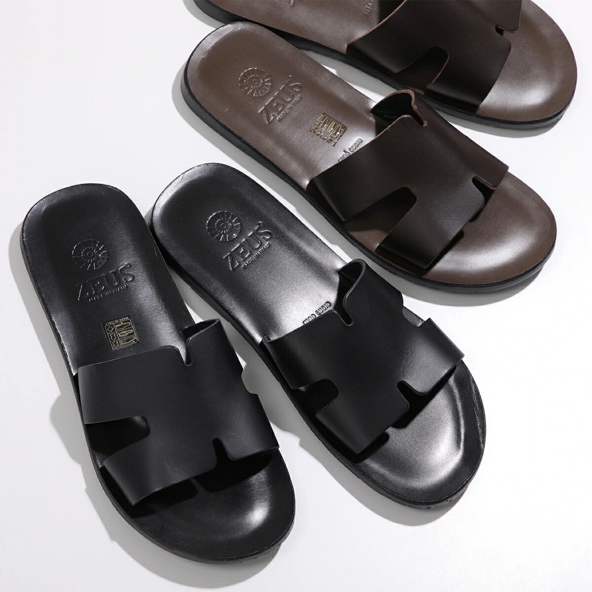 ZEUS ゼウス サンダル 6029 メンズ レザー コンフォート スライドサンダル シューズ 靴 カラー2色