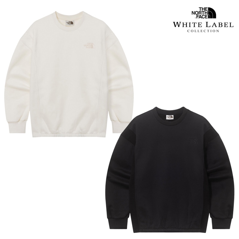NM5MQ55 WHITE LABEL PUFFY SWEATSHIRTS 韓国限定ライン クルーネック 裏起毛 ふんわり レディース 秋冬 デイリー 韓国コーデ トップス コーデ提案 パンツ デニム