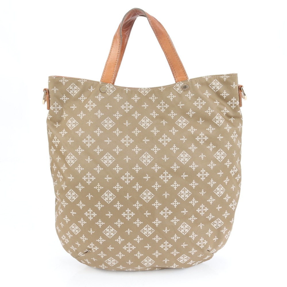 美品 モノグラム レザー×ナイロン トート バッグ 肩掛け ショルダー ハンド レディース RCE CN5-3 中古