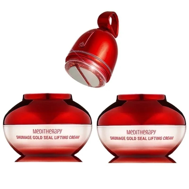 [2+1]【美顔器付き】 シューマジリフトアップクリーム 2つ + EMS美顔器 セット　EMS美顔器 美容機器 コラーゲン ハリツヤ リフティング デバイス エステケア シワ たるみ リフトアップ