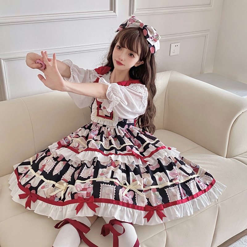 レターロリータドレス ケーキスカート キュートでスイートなjskロリータスカート