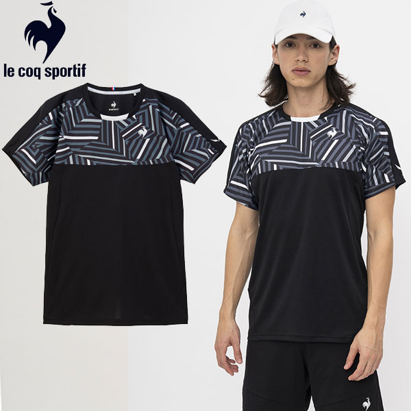 返品交換不可 大特価 le coq sportif ルコック クーリング サンスクリーン エールフォルム ゲームシャツ テニス QTMXJA02-BK 半袖 即納