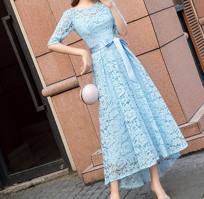 レースワンピース 6色 パーティードレス ロングドレス 結婚式 発表会 お呼ばれ 二次会 着瘦せ