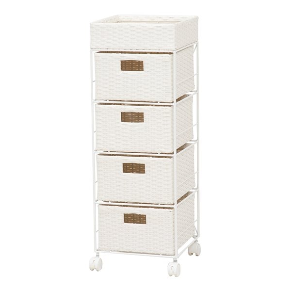 ランドリーチェスト ホワイト・幅30.5×奥行30.5×高さ85cm RAN-2410WH 8,082円