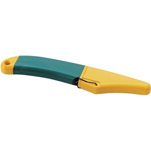 (まとめ)アーテック ロックナイフ/小刀 (右) ラバーグリップ ロック機能付き イエロー(黄) (×15セット)