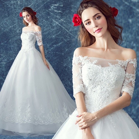 ウエディングドレス 長袖 二次会 ウェディングドレス 安い 秋冬 結婚式 プリンセス エンパイア 花嫁 ドレス 披露宴 ロングドレス ブライダル