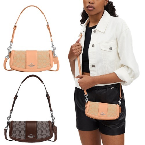 スモールショルダーバッグSIGNATURE JACQUARD CT759 CU985