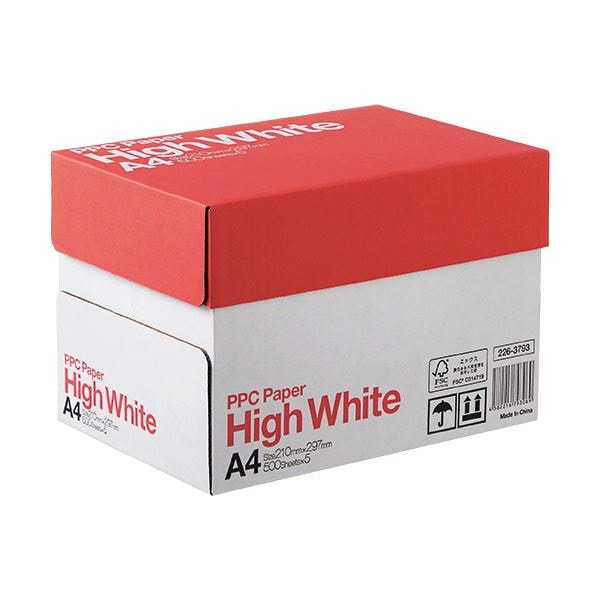 （まとめ）PPC PAPER High WhiteA4 1箱（2500枚:500枚x5冊） [x5]