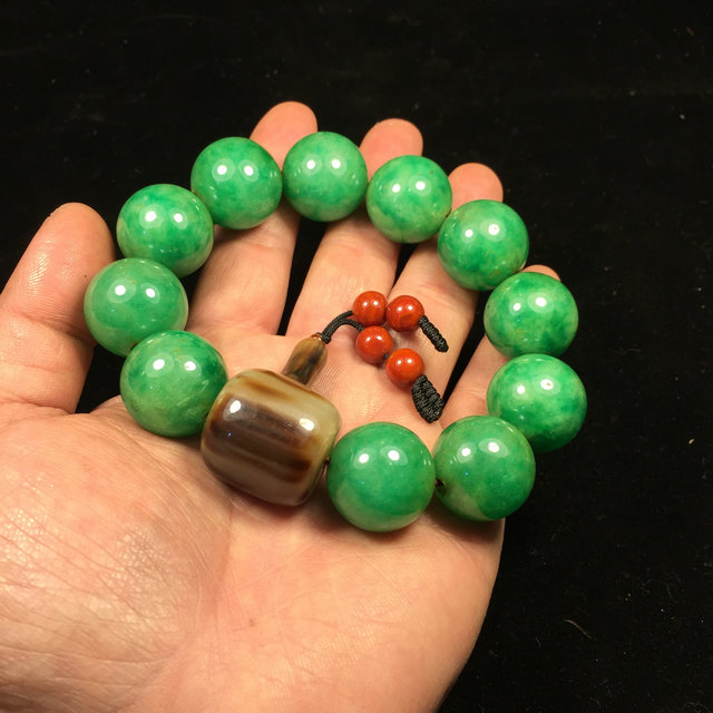 オールドジェイドジェイドラウンドビーズブレスレット