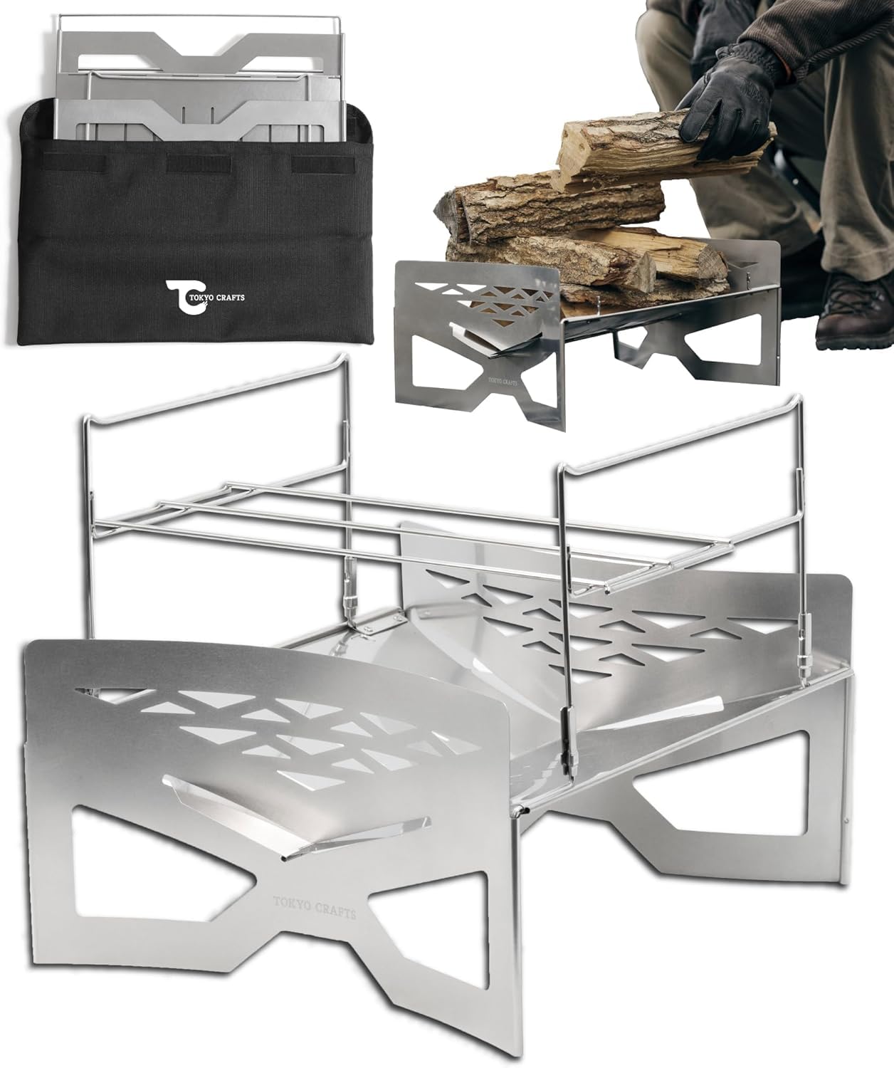 マクライト2 焚き火台 【コンパクト/大型/軽量/薪割り不要/組み立て簡単/ゴトク付き】 ソロ ファミリー 焚火調理 火力調整不要