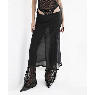 【BADBLOOD】ブリーズミディスカート - ブラック ◇BADBLOOD◇ Breeze Midi Skirt Tobacco