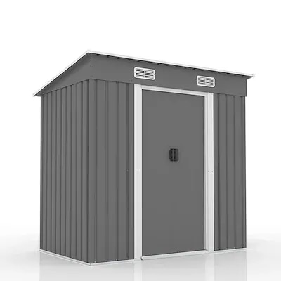 【国内即日発送】物置 屋外 大型 倉庫 大型物置 戸外収納庫 物置 防水/耐侯 収納可能 ガーデン/庭/田畑/農場 頑丈 大容量 スチール　引き戸　補強フレーム付き 換気口付き 床なし