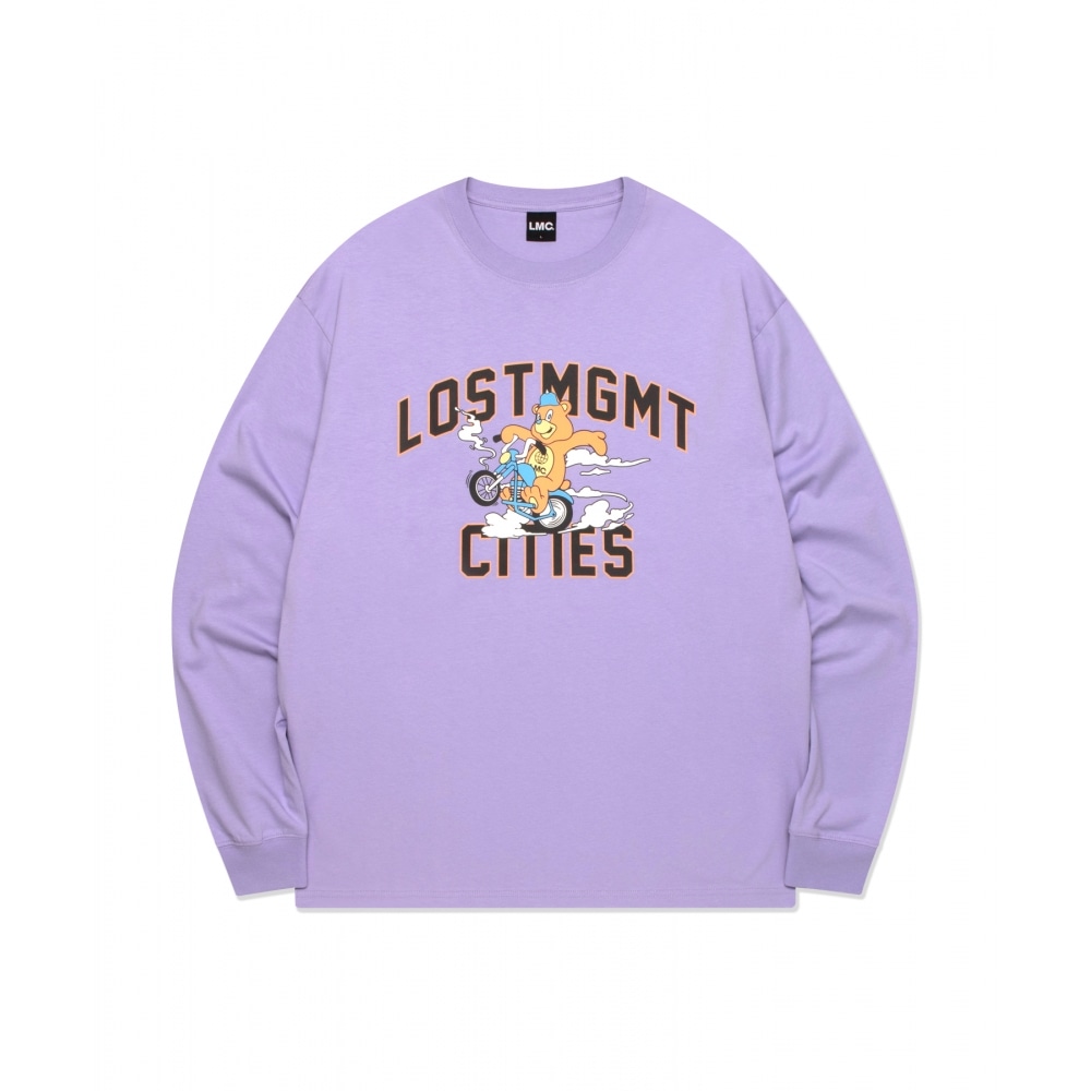 LMC BIKER BEAR LONG SLV TEE ライトパープル
