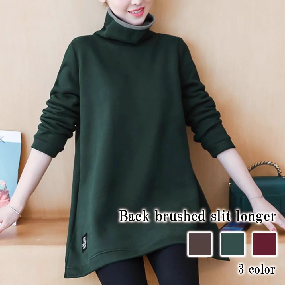 ワンピース レディース 裏起毛スリットワンピース Aライン ネック 大人 韓国 秋 安い 大きいサイズ きれいめ 20代 スカート ロング 黒 白 40代 アウトドア 厚手 かわいい しっかり ニット
