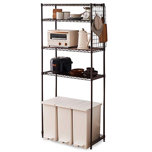 スチールラック 幅75cm カラーメタルラック ペール上ラック ハイタイプ ブラウン CMM-PRH7518