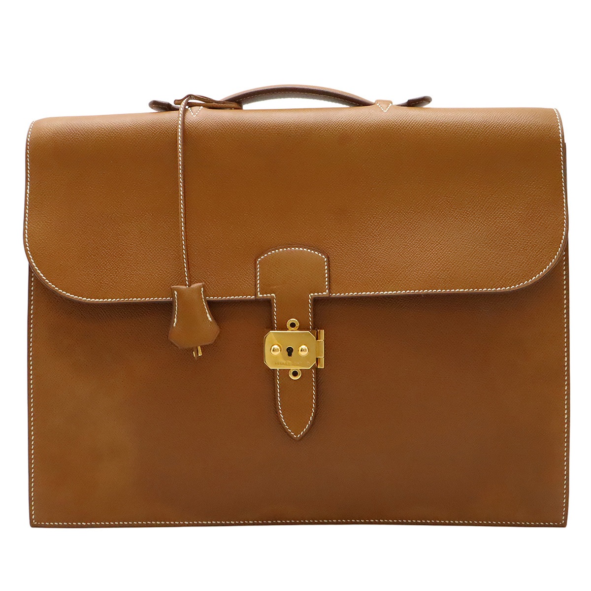 サックアデペッシュ38 ビジネスバッグ ブリーフケース 書類カバン クシュベル ナチュラル ライトブラウン ゴールド金具 Y刻