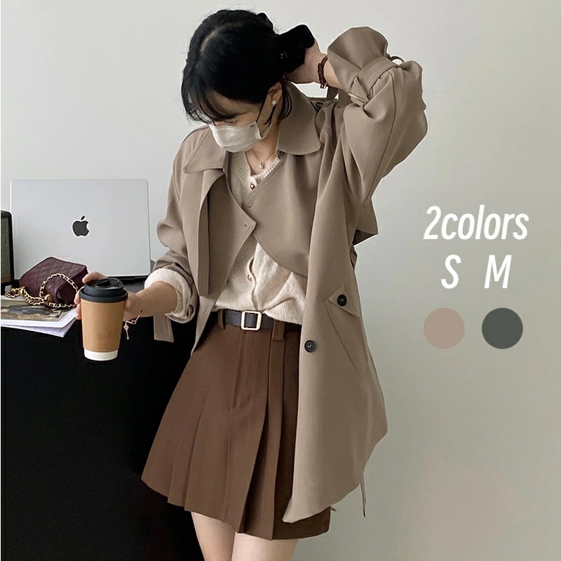 コート ジャケット レディース トレンチコート 秋冬 スタンドカラー ボリュームスリーブ ニット モッサ ウエストベルト ベルテッド きれいめ ロングコート ゆったり 長袖 大きいサイズ 秋 7,091円