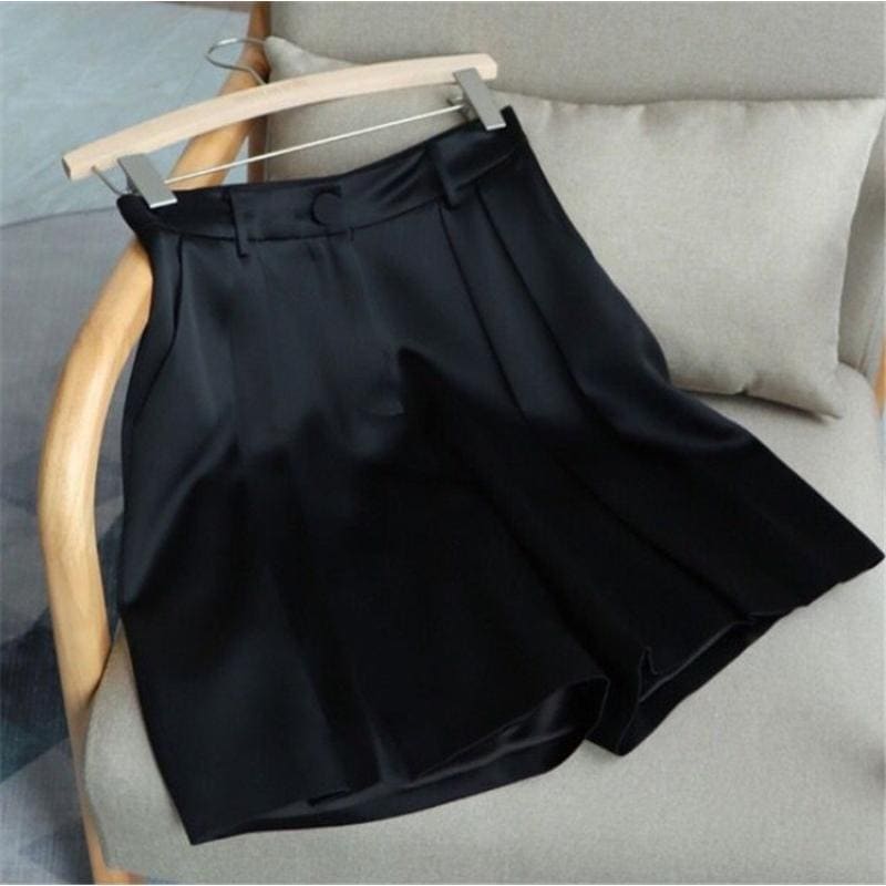 ショートパンツ レディース ハーフパンツ 短パン スラックス ハイウエスト 涼しい Aライン カジュアル 着痩 手触りいい 夏 光沢感 上品 5,482円