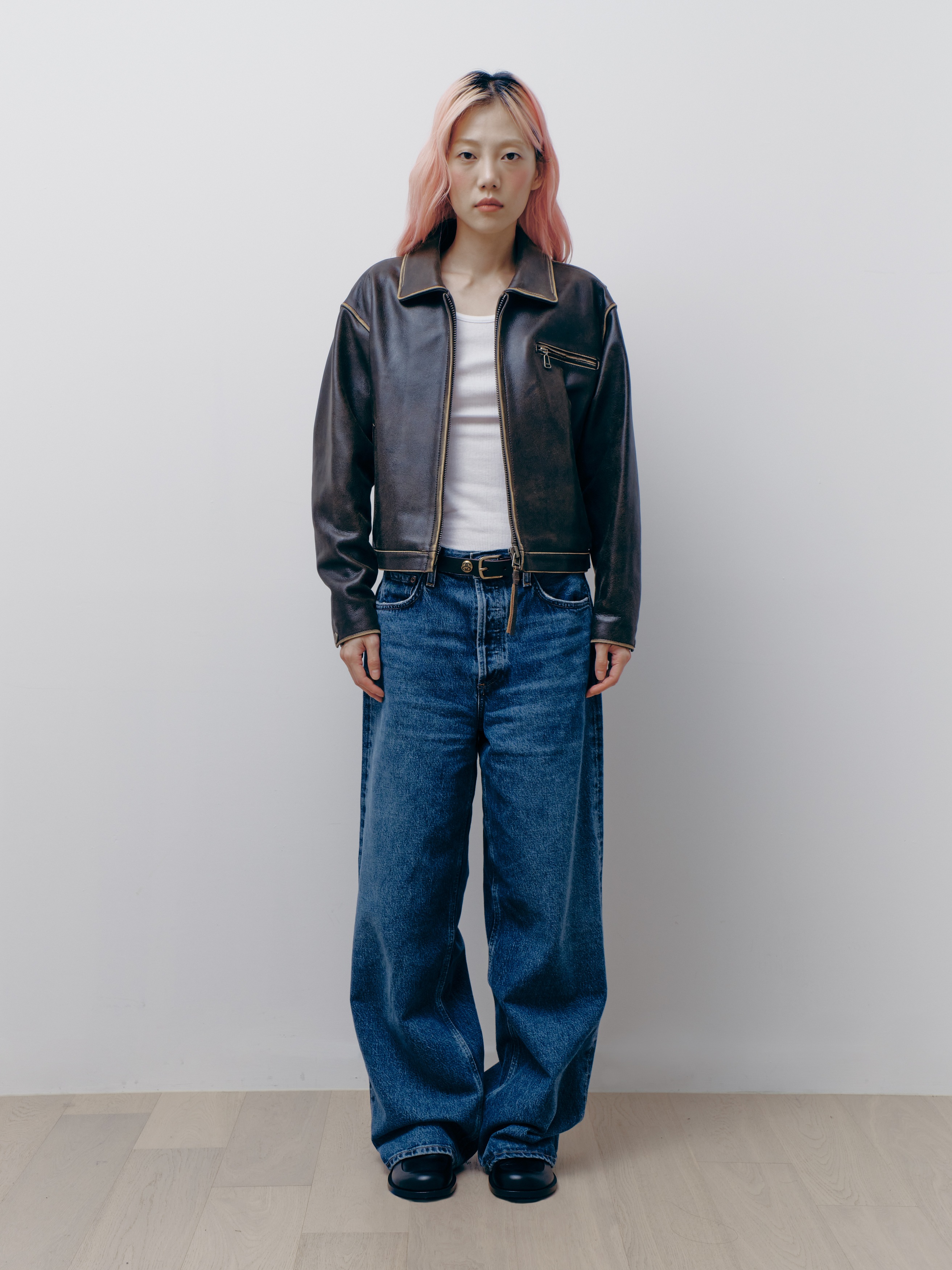 【OPEN Yy】 CLASSIC BIKER JACKET : BROWN