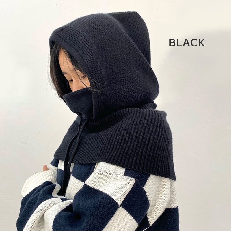 ニット バラクラバ ユニセックス レディース かわいい カジュアル スポーティー お出かけ アウトドア 公園 休日 暖かい 防寒 普段使い フリーサイズ ブラック ブラウン グレー ベージュ レッド