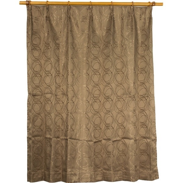 カーテン 洗える ウォッシャブル 洗える 2重加工 円柄 2枚組 100丈225cm ブラウン カールス