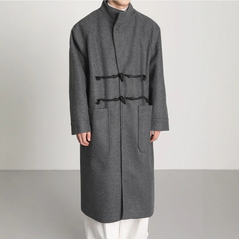 冬の新しい襟カジュアルミディアムレングスウールコートメンズトレンチコートコート気質文学レトロ 6,805円