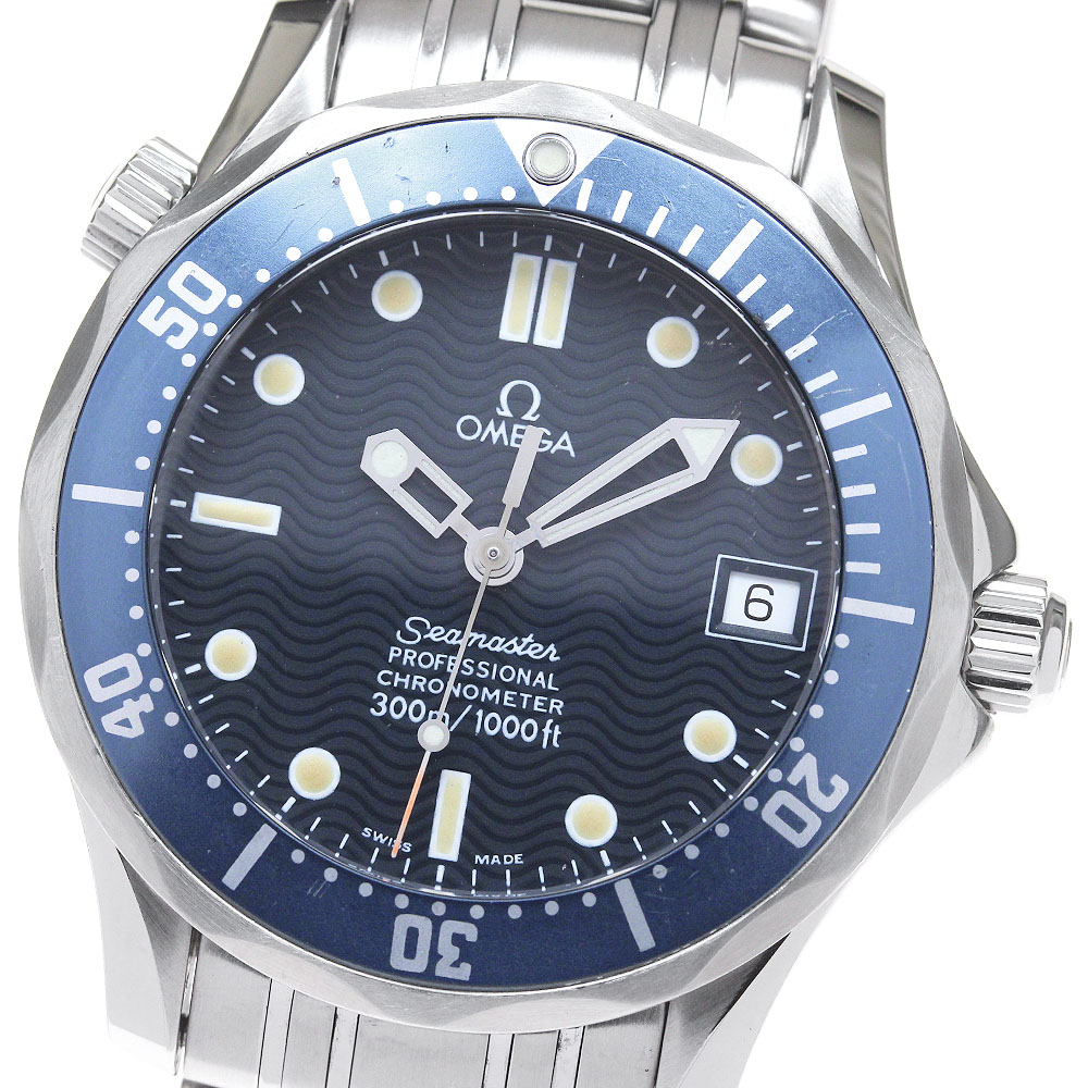 オメガ OMEGA 2551.80 シーマスター 300 デイト 自動巻き ボーイズ 保証書付き_845393【中古】