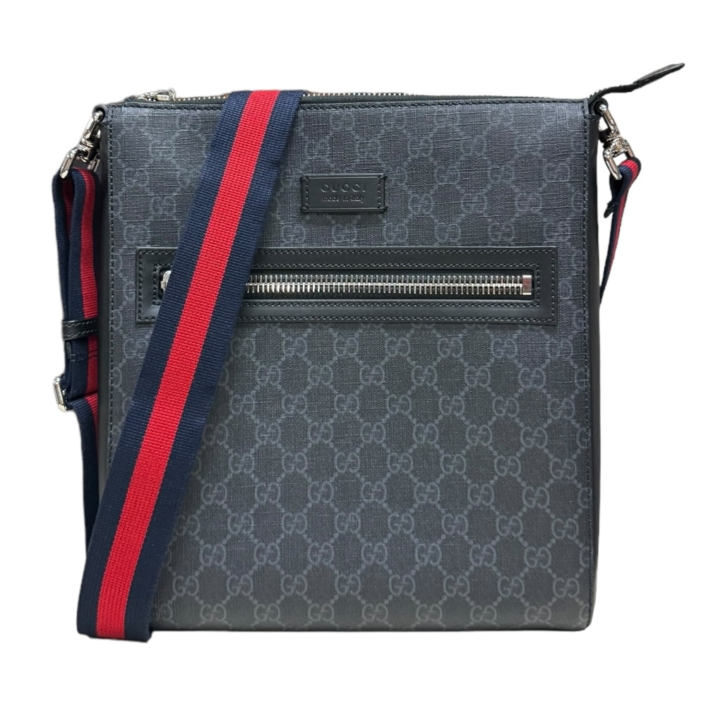 グッチ GGスプリーム ショルダーバッグ GGスプリームキャンバス 474137 ブラック GUCCI 中古