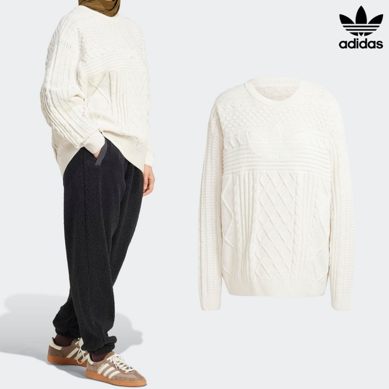 [ADIDAS] アディダス 70s トレフォイル セーター / WONDER WHITE