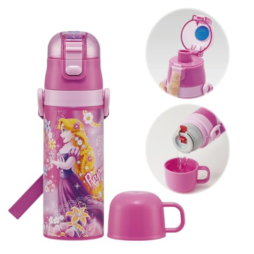 スケーター(Skater) 子供に優しい 軽量 ステンレス 2WAY 水筒 430ml ディズニー 塔の上のラプンツェル 24 子供用 直飲み コップ飲み コップ付き ステンレス SKDC4-A