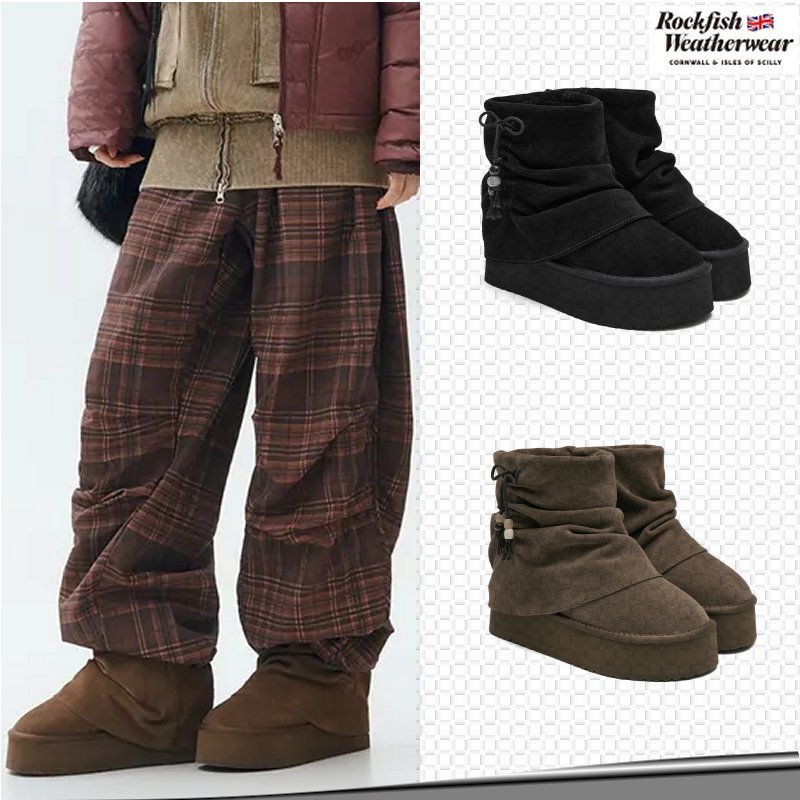 GATHERED MAXI FOLDED ショートブーツ 2色