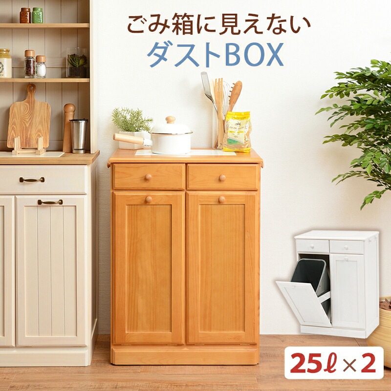 ごみ箱に見えないダストボックス [ts120862] 2分別タイプ 容量25Lx2 ナチュラル