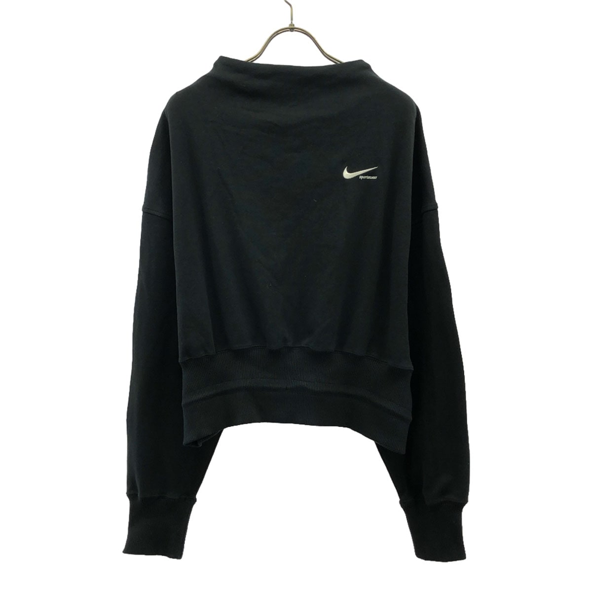 未使用 ロゴ刺繍 長袖 ドロップショルダー スウェット XXL ブラック ビッグサイズ タグ付き レディース 古着