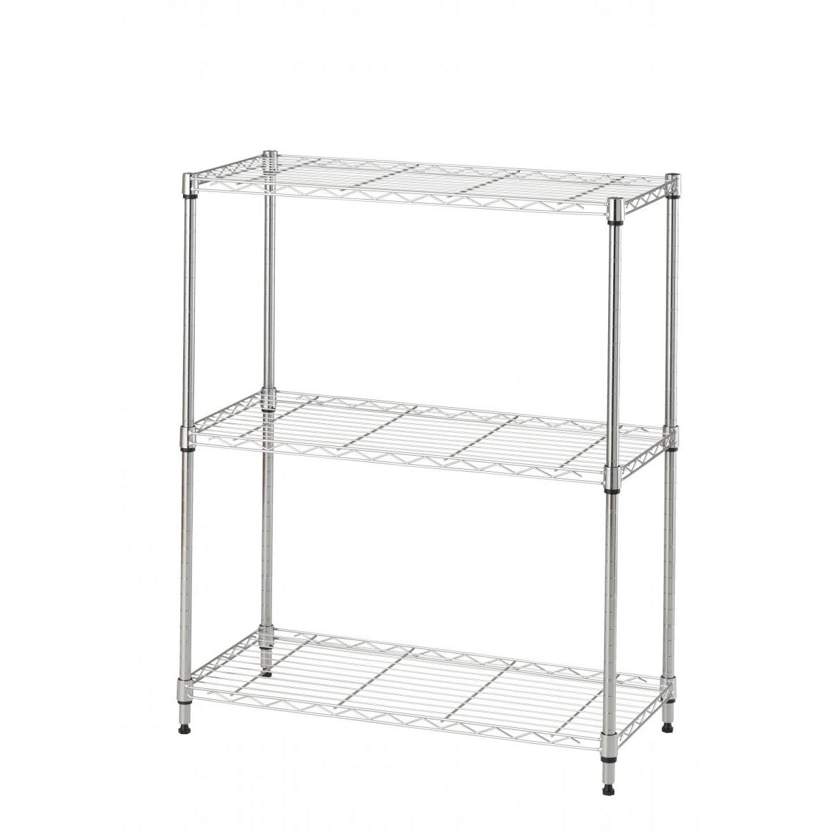 ドウシシャ システムワイヤーシェルフ 3段 75W SW19-75903 幅74.5cmx奥行34.5cmx高さ90.5cm 可動棚 ラック 収納 スチールラックcm　裏貼 5,702円