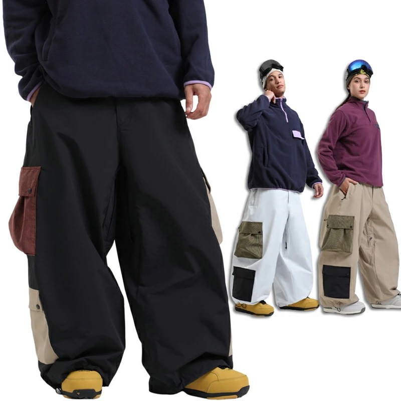 スノボパンツ スノーボードウェア ズボン ロングパンツ スノボ カーゴパンツ ボトムス スキーウェア スノボウェア レディース メンズ ゆったり スノーボードパンツ 単品 海外通販