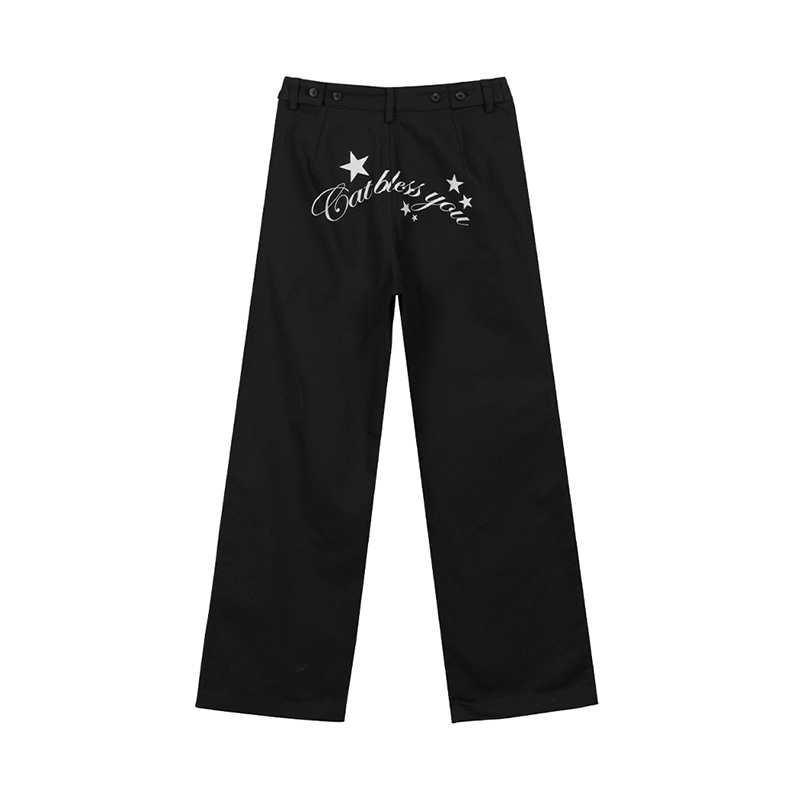 LETTERING CHINO PANTS - BLACK