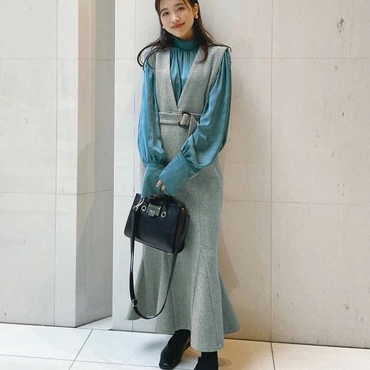 [最安値挑戦]！ベルト付きジャンパースカート レディース 秋冬 ジャンパースカート M-LL