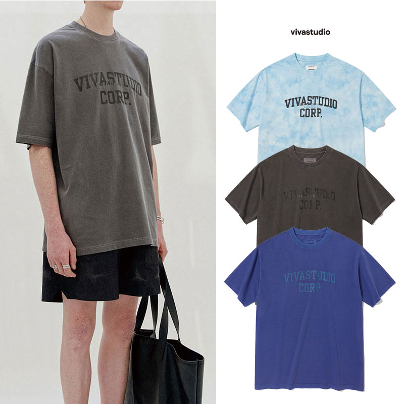 [vivastudio] VIVA CORP SHORT SLEEVE ビバスタジオ 半袖 Tシャツ オーバーサイズ レディース メンズ 韓国ファッション