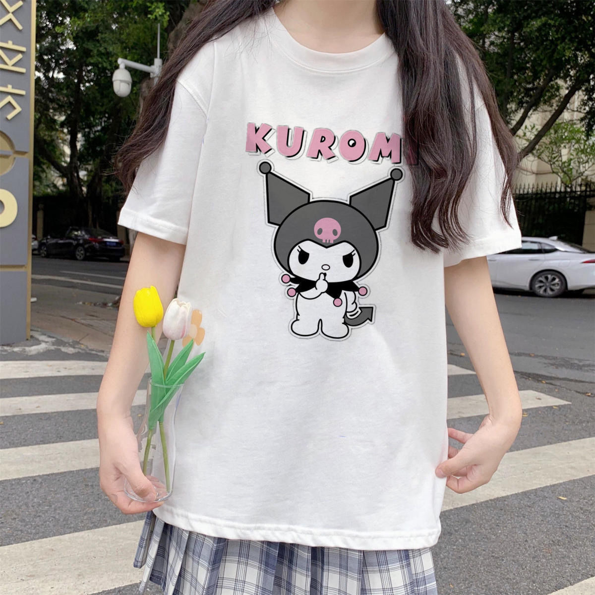 [Qoo10] レディース夏tシャツ　クロミちゃん柄　半 : レディース服