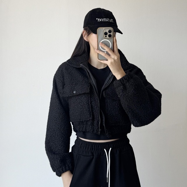 ボアフリース·クロップ·ジャケット