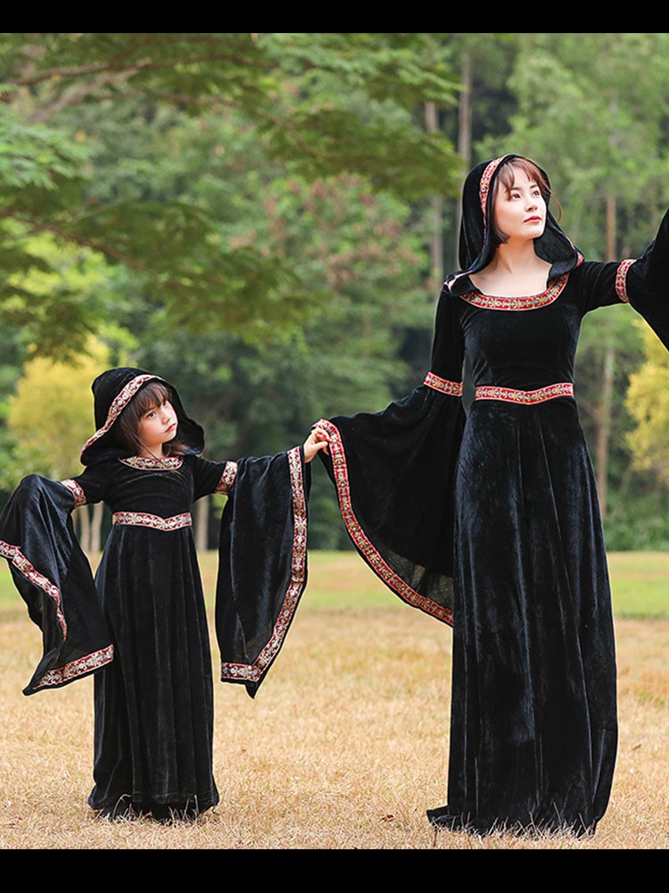 ハロウィンコスチューム子供用女性用大人用コス服親子服仮装吸血鬼魔女魔女コスチューム