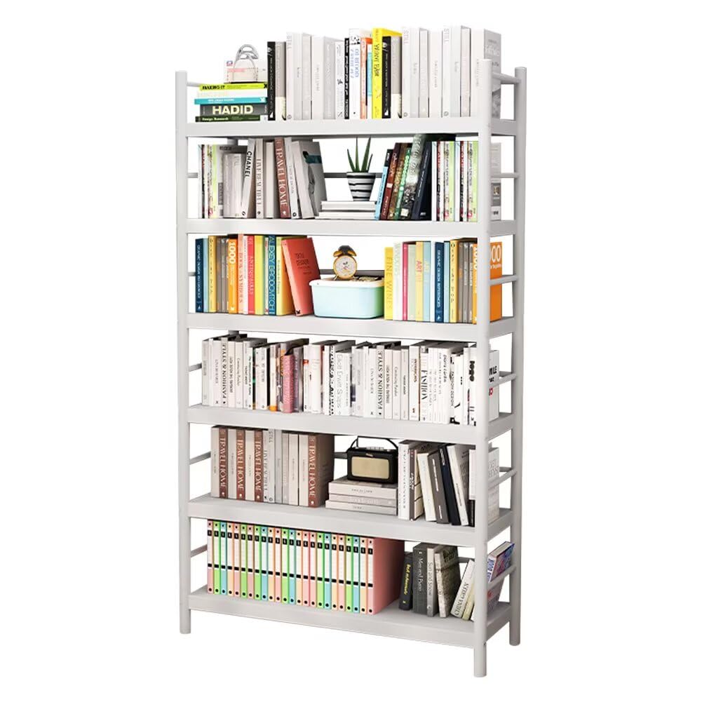 JOOHY 本棚 スチール スチールラック ラック 収納棚 収納ラック キッチンラック 幅80cm 大容量 落下防止 耐荷重400kg 炭素鋼 耐磨耗 ホワイト 6段