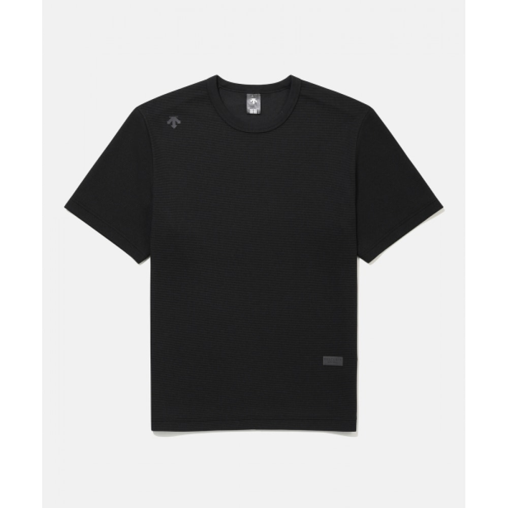 DESCENTE メンズドライワッフルコンフォートフィットショートスリーブ T シャツブラック SR311UTS72
