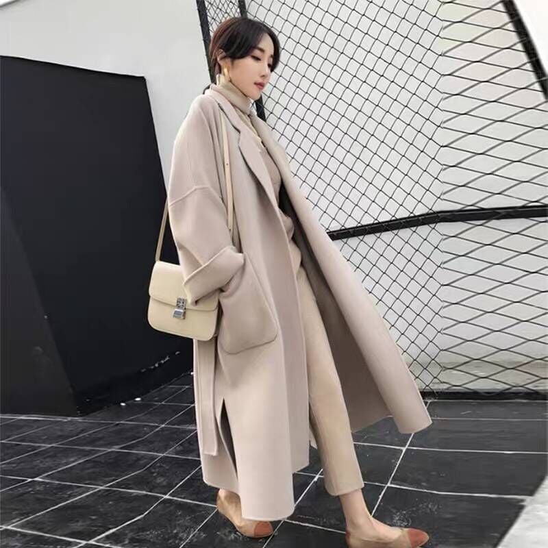 大人気 上品 チェスターコートコート レディース ロング丈 秋冬 ロングコート マキシ丈 ラシャ 長袖 綿 アウター チュニック 折り襟 大きいサイズ シンプル カジュアル