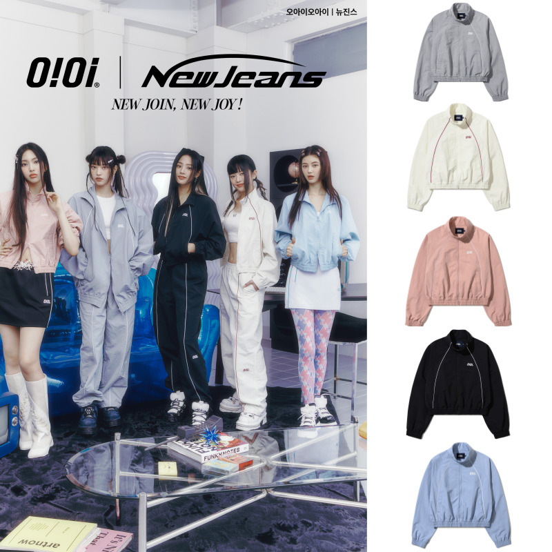 【NewJeans O!Oi】オーアイオーアイクロップジャンパーVERTICAL PIPING CROP WIND BREAKER