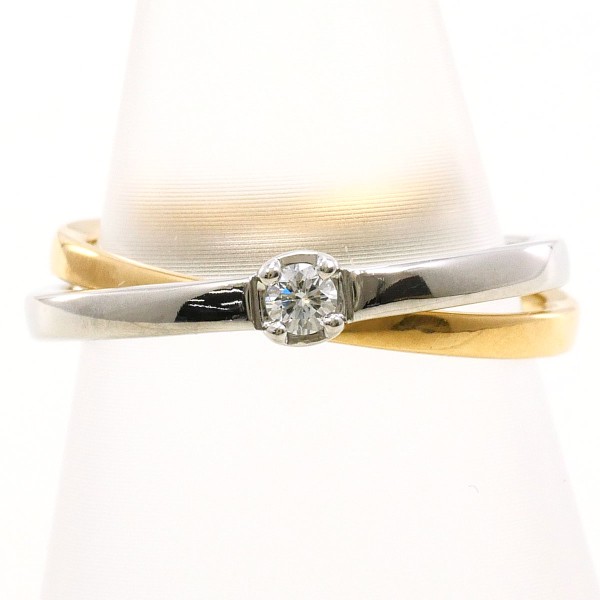 4℃ PT900 K18YG リング 指輪 7号 ダイヤ 総重量約4.0g ジュエリー 中古 30,752円