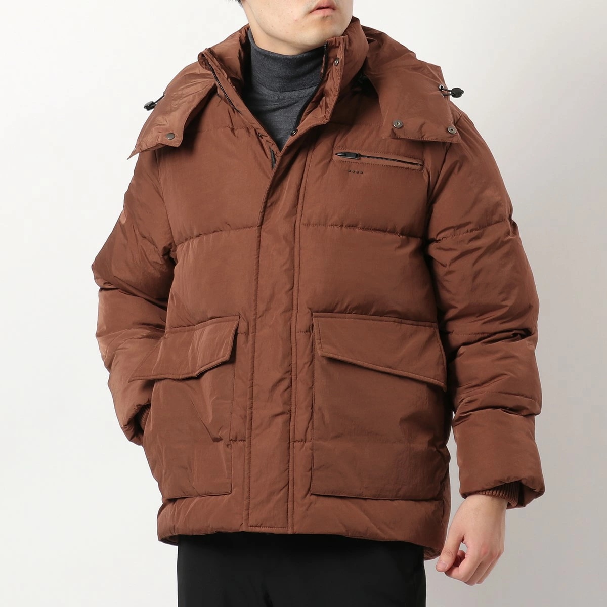 HEVO イーヴォ ダウンジャケット メンズ LESINA レージナ 702 2372 ブルゾン リサイクルダウン フード付き