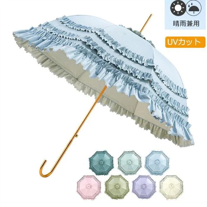 晴雨兼用 大判 宮廷風 ドレスコーデに 傘 UPF50+ 日傘 遮光 レースフリンジ UVカット ロリータファッション 新品/第1弾キャンペーンゴシック＆ロリータ かわいい