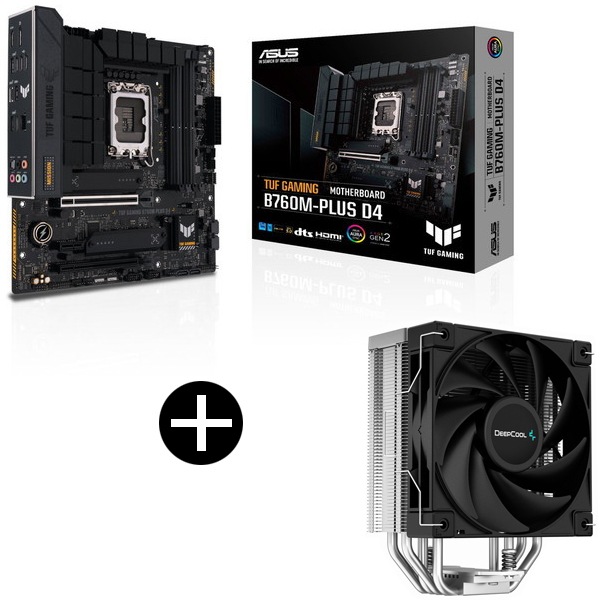 TUF GAMING B760M-PLUS D4 MicroATXマザーボード + DEEPCOOL R-AK400-BKNNMN-G-1 サイドフロー型CPUクーラー セット